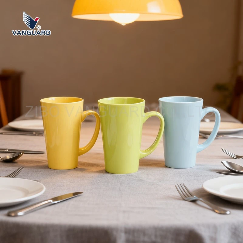 solid color v shape ceramic mug solid color v shape ceramic mug