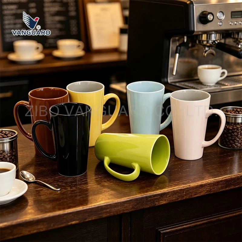 solid color v shape ceramic mug solid color v shape ceramic mug